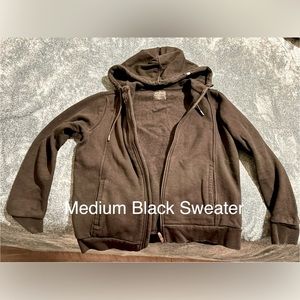 Figs Black Zip Up Sweater